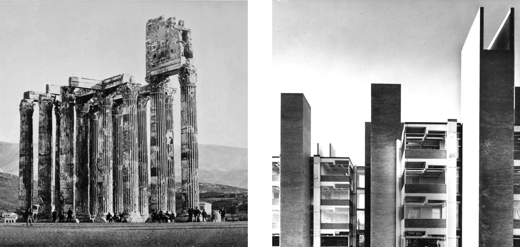 Temple of Olymbian Zeus, Athens, 154 BC —— Richards Medical Research Laboratories, Louis Kahn, 1965