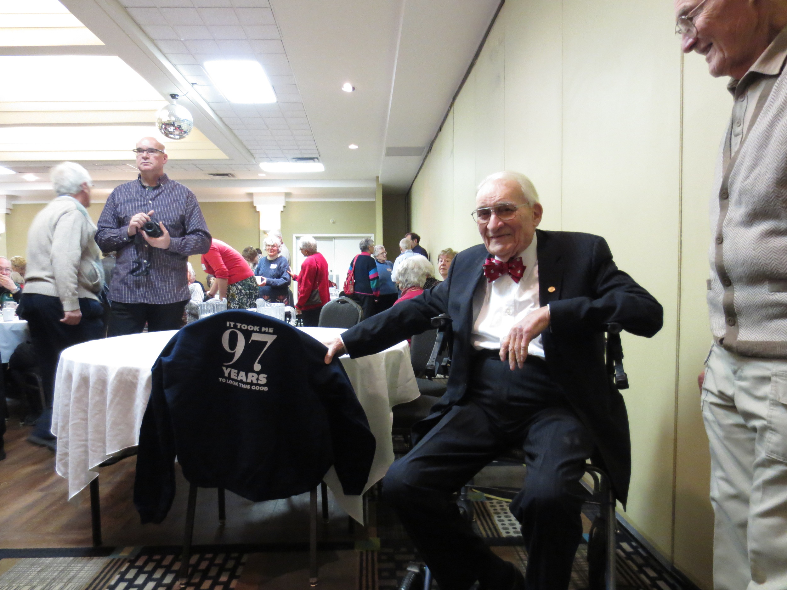 Jack Boan celebrating his 97th birthday in December 2014 in Regina, Saskatchewan.