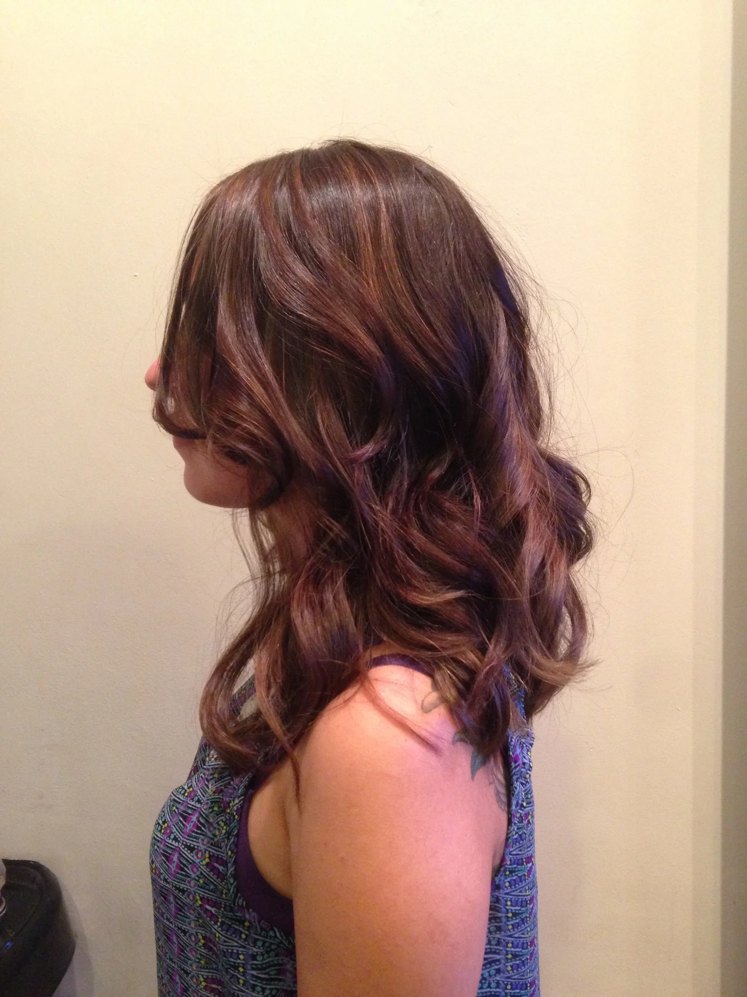 Haircut, Subtle Balayage Highlights and Natural Medium Brown Color