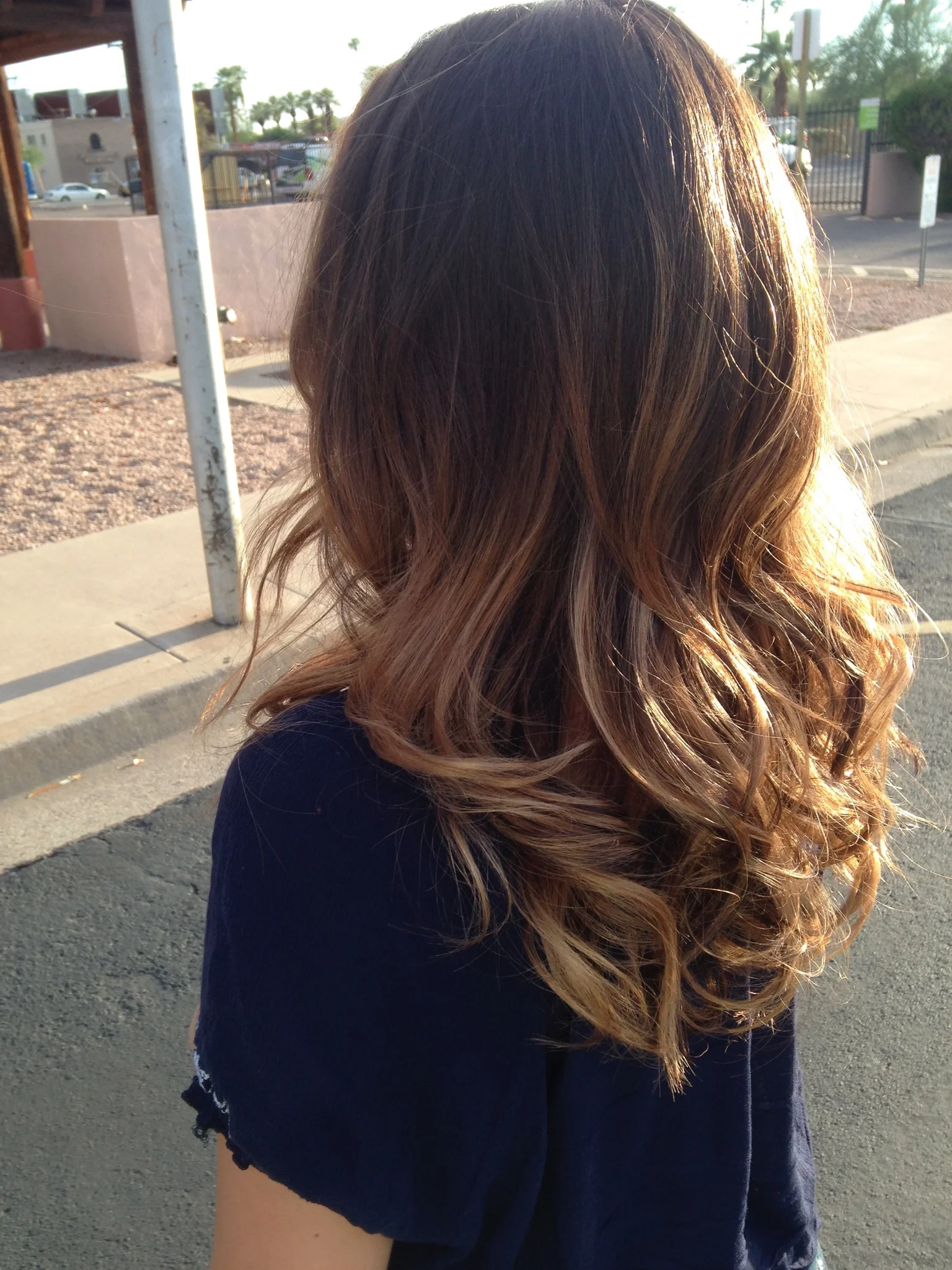 Natural Dark Brown Color, Ombre and Haircut