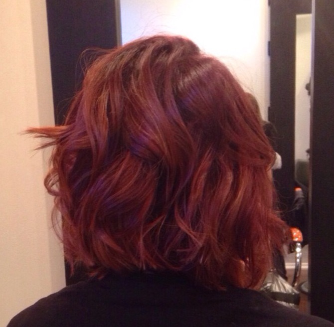 Red-Violet, Raspberry Color and Haircut