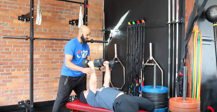 Spotting the Dumbbell Bench Press