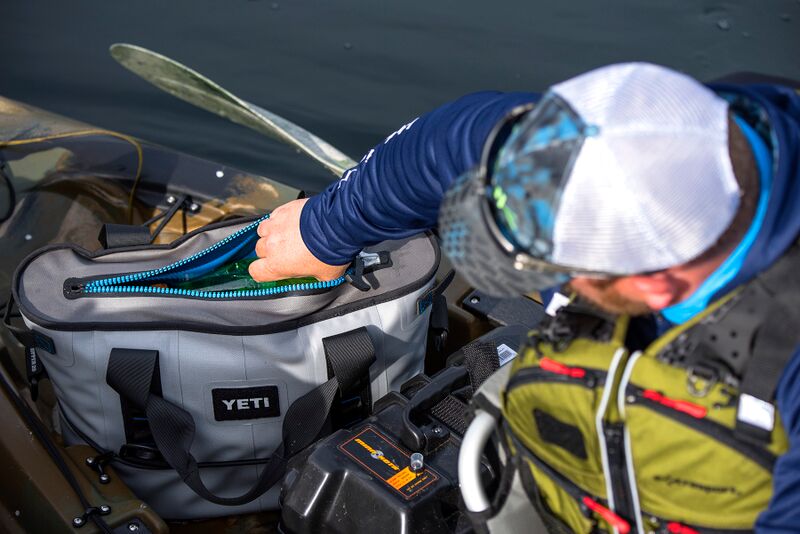 The Yeti Hopper series are soft sided coolers that are perfect for keeping drinks cold, and is one of my favorite for kayak fishing.