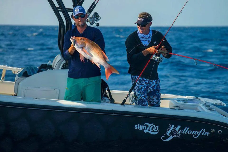 Big Mutton snapper caught by steve in the florida keys on a light tackle spinning rod with an artificial deep jig, while fishing offshore on the reef.