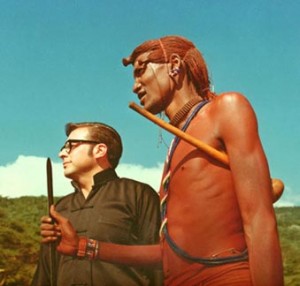 Lee with a Masaai warrior - Kenya 1976