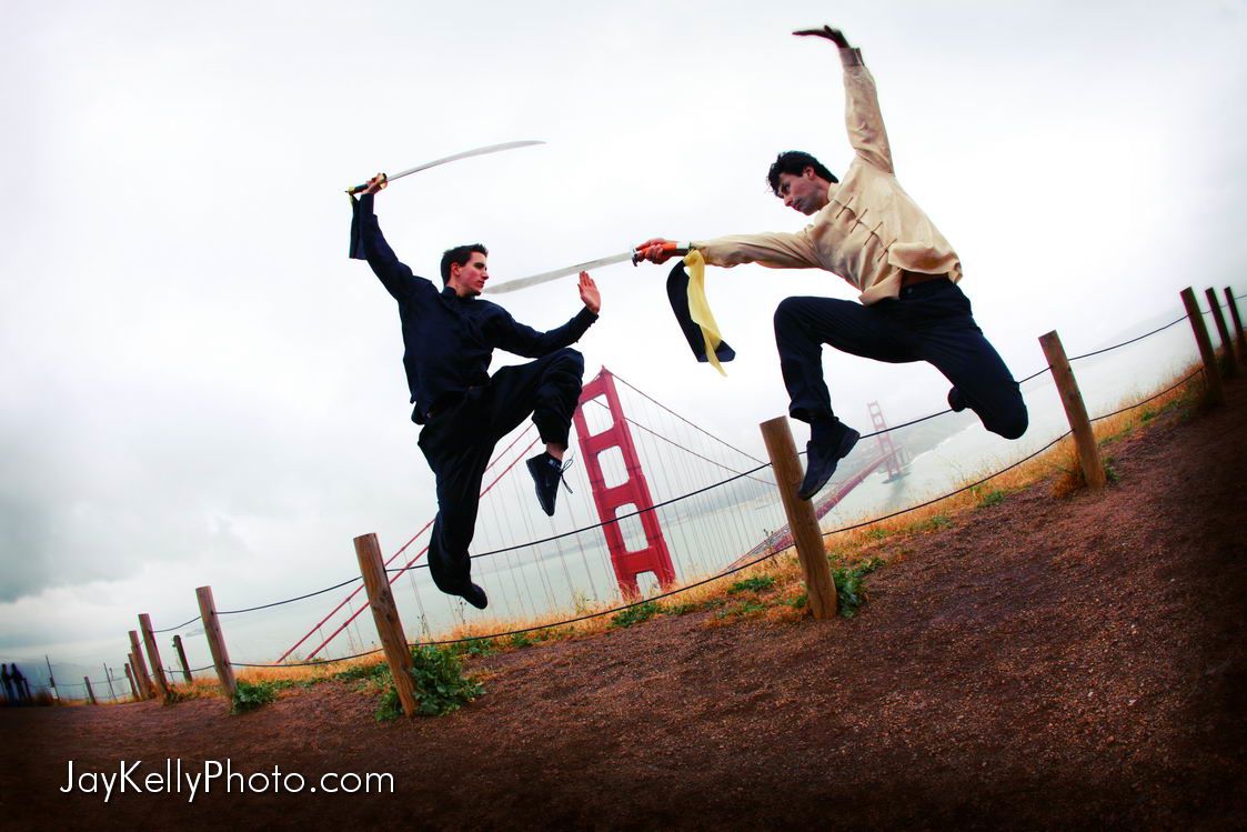 In action in front of the Golden Gate Bridge - San Francisco, CA