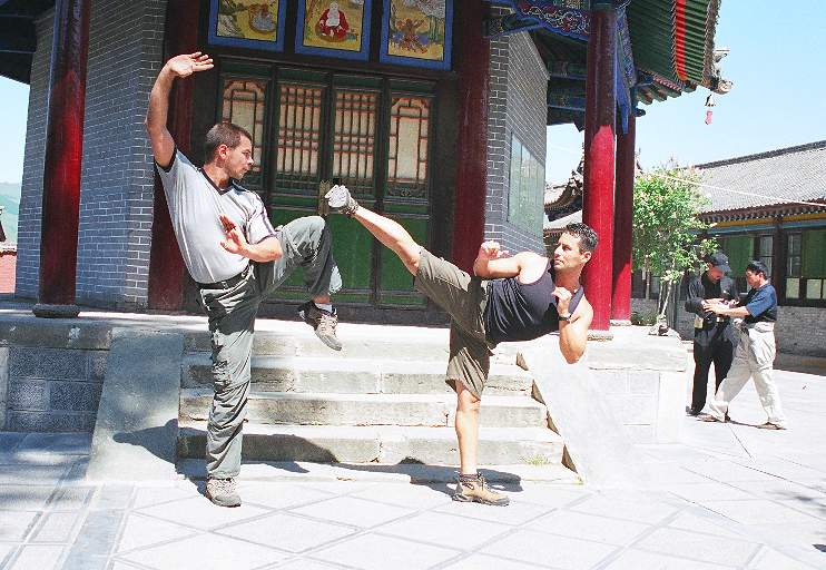 In action with Master Alex Czech (Germany) while touring in China.