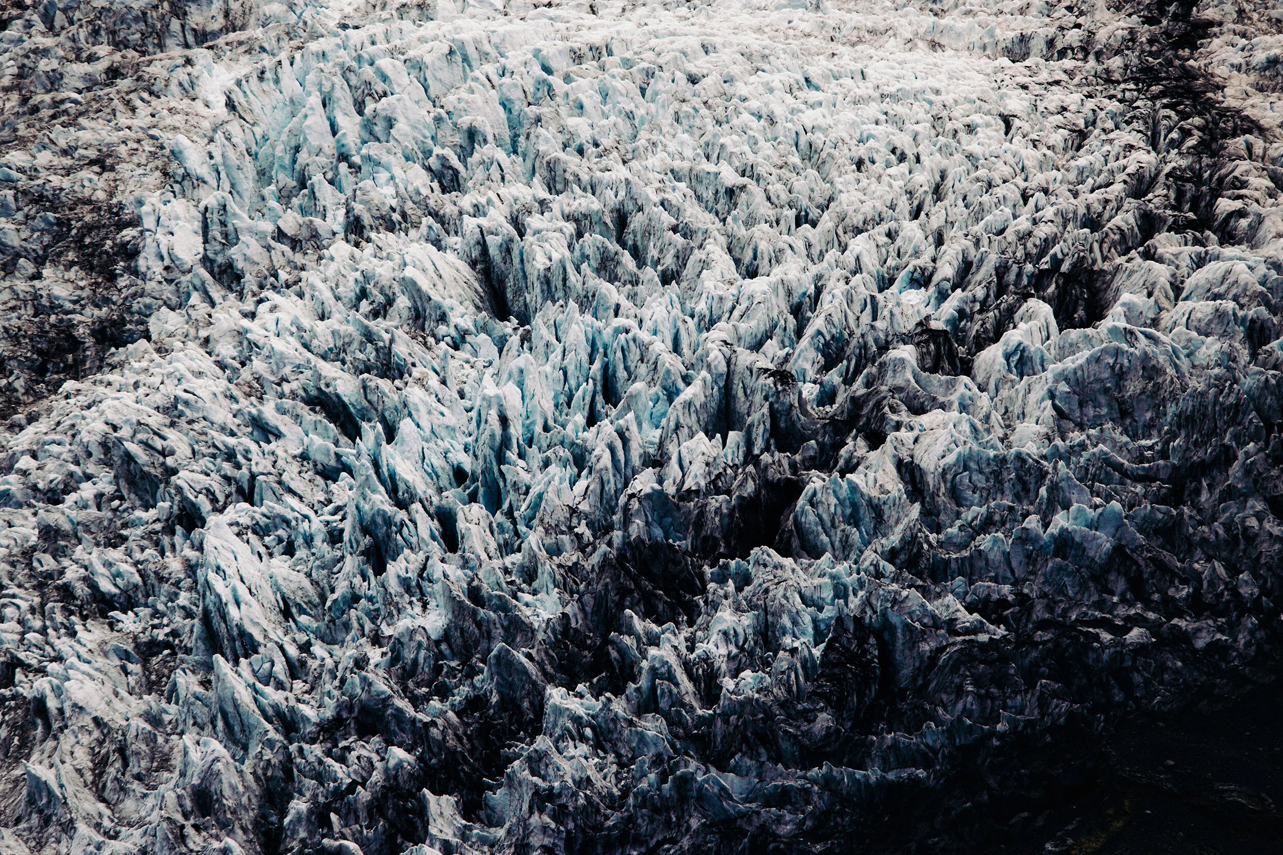 Massive glacier closeup in Iceland’s eastern region.