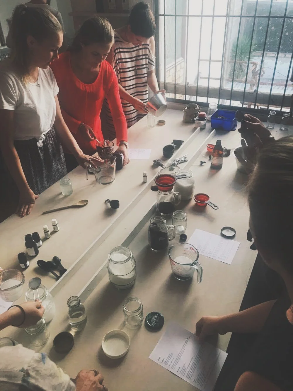 Making zero waste beauty products at my Zero Waste workshop back in December at The Creators
