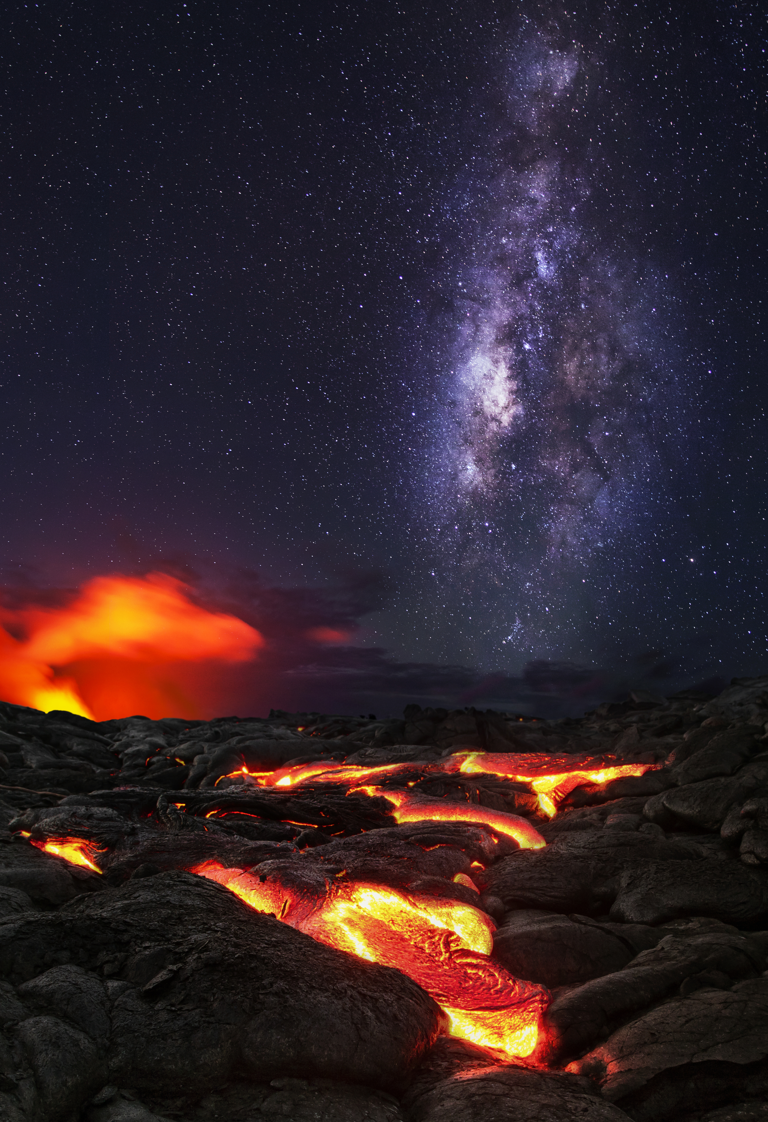  Milky Way and Lava. Big Island 