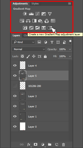 Create a New Adjustment Layer Panel