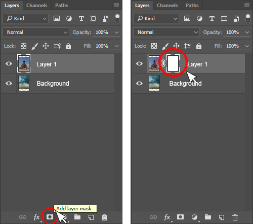 Add a Layer Mask to Layer 1 .
