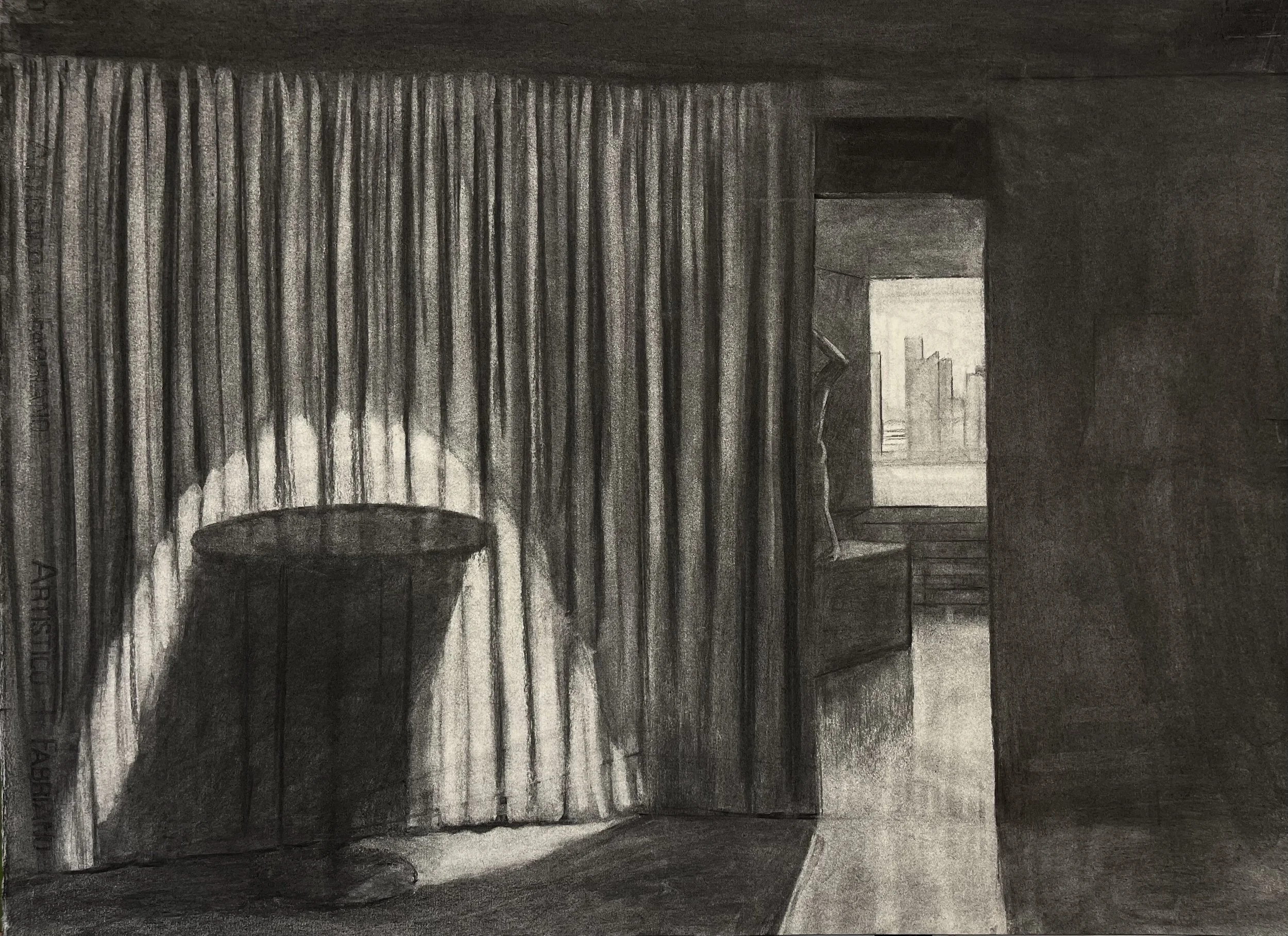   Drawing study , 2023  charcoal on paper 