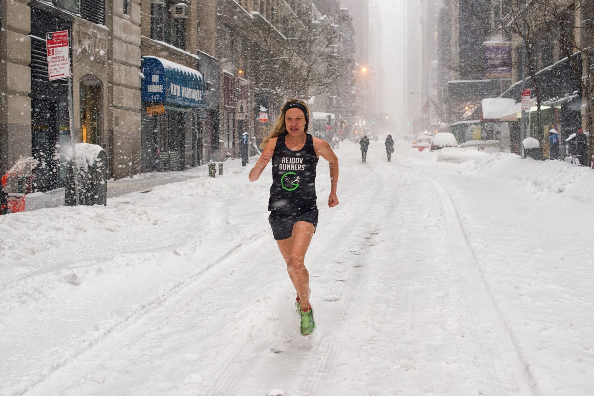 Beck Munro - group runner since 2008 - trains anywhere even in a blizzard in new york