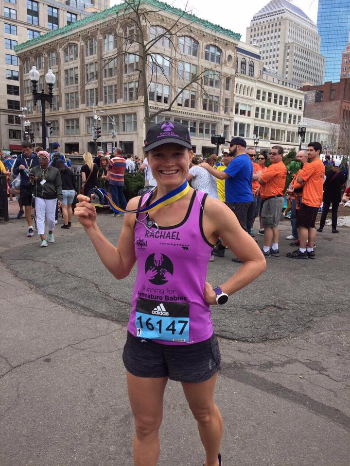 Rachael running with all her heart for Running for Premmie Babies and a 5min PB in 3.24.40