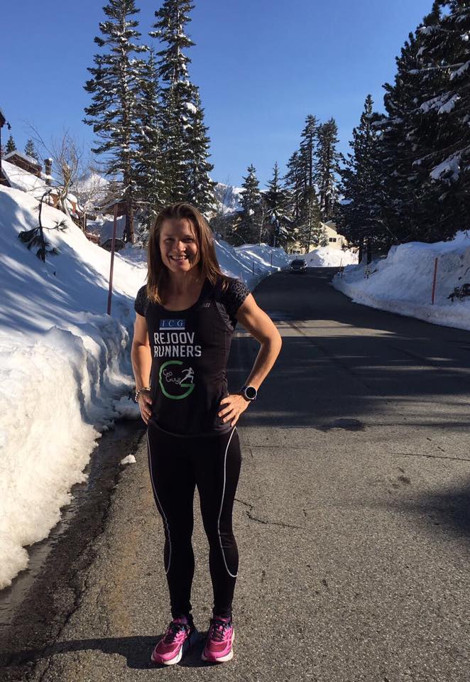 Rachael ski-ing with her family just days before her marathon!! 