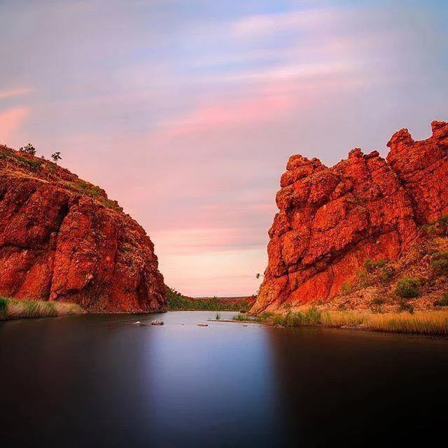 Glen Helen Gorge sunset, where we'll be staying in the Lodge on Saturday & Sunday nights