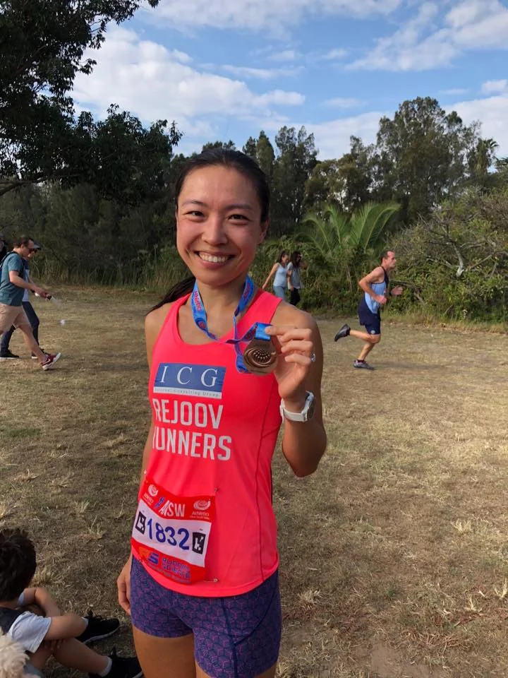 Cathy bronze medal in the Novice 10k XC Champs St George - Ramsgate April 2018