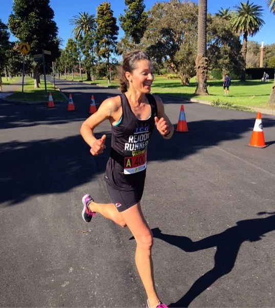 Greta winning the fathers day warrior fun run 10k in centennial park