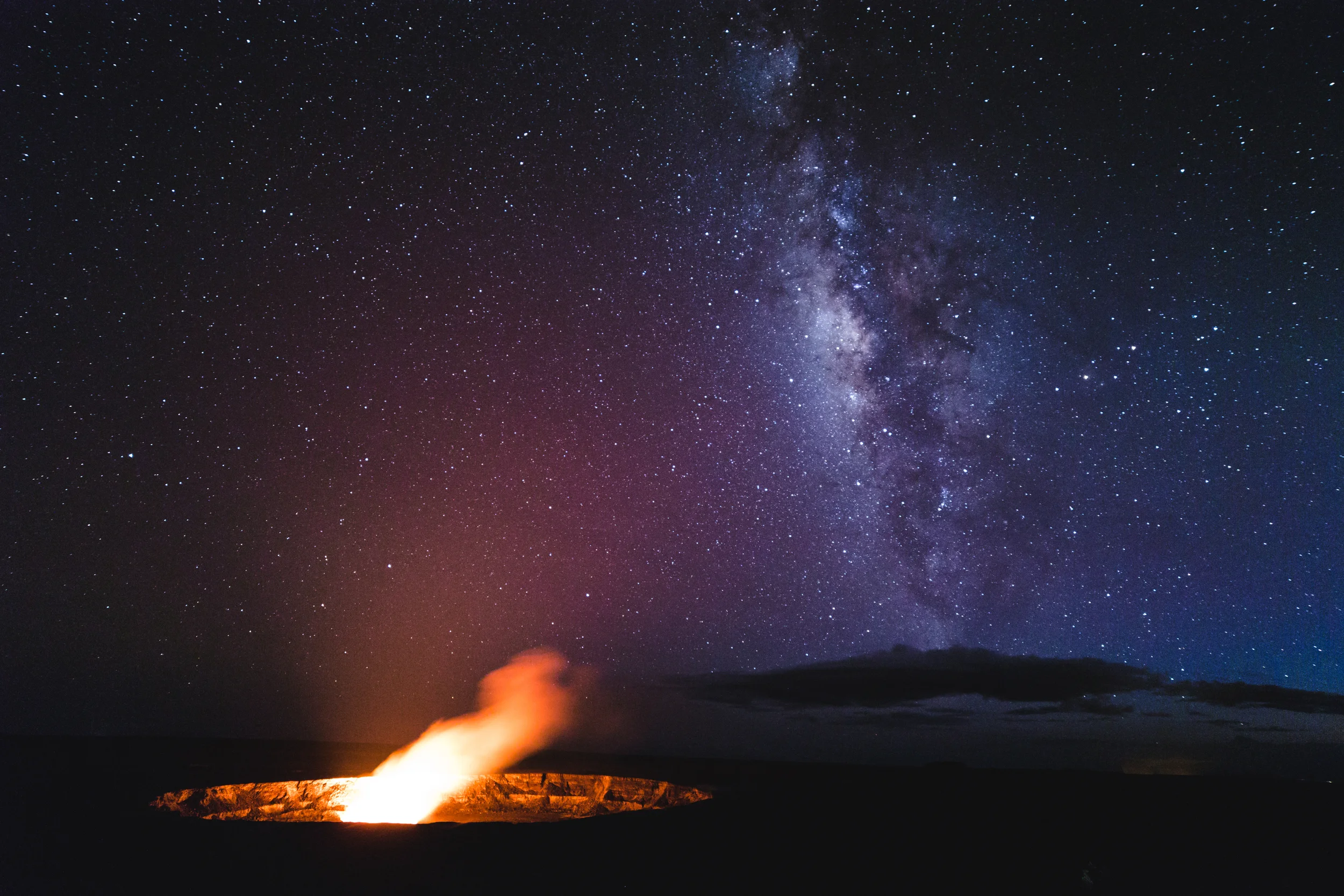 Kilauea Volcano + Milky Way