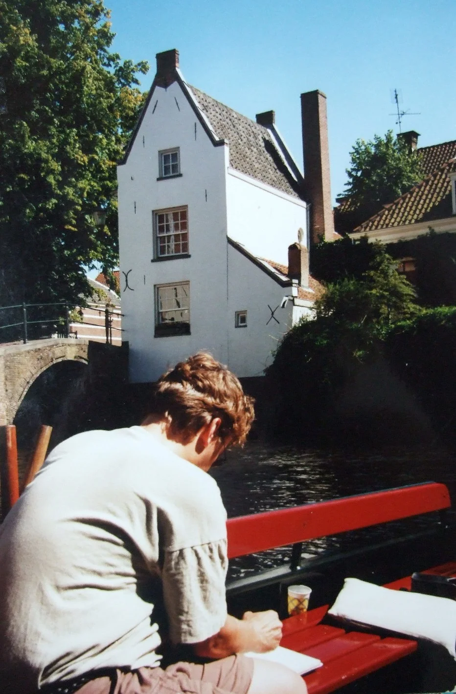 Schetsen in Amersfoort, vanaf de boot 