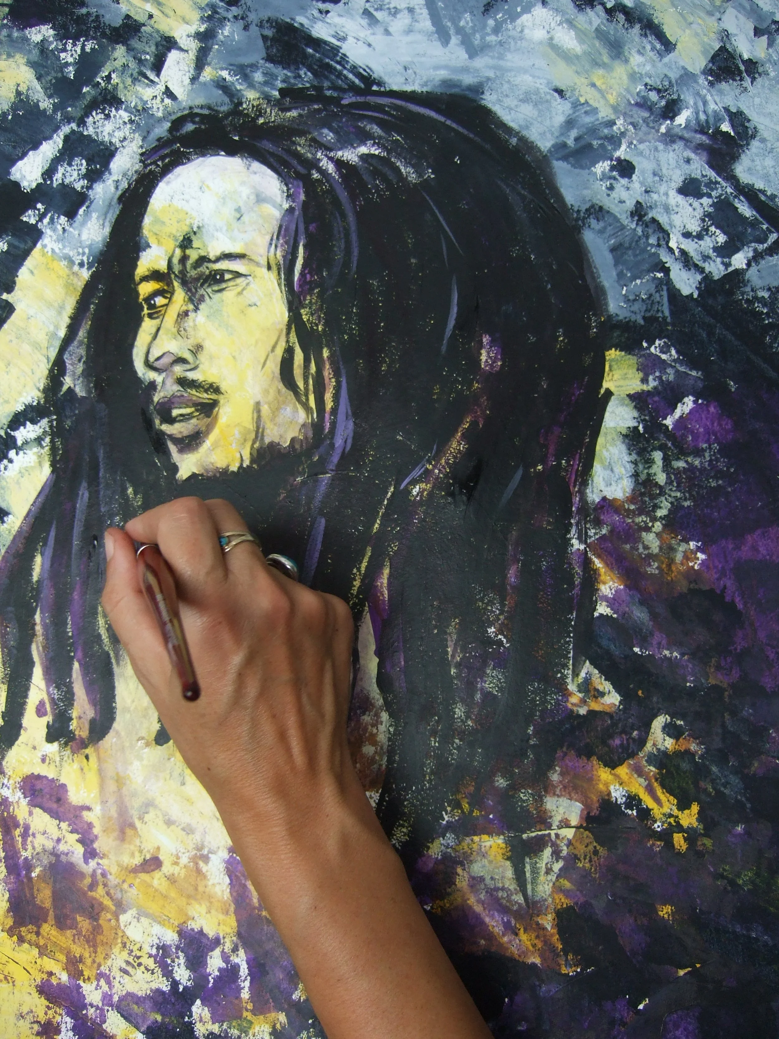 Expressief portret in acryl