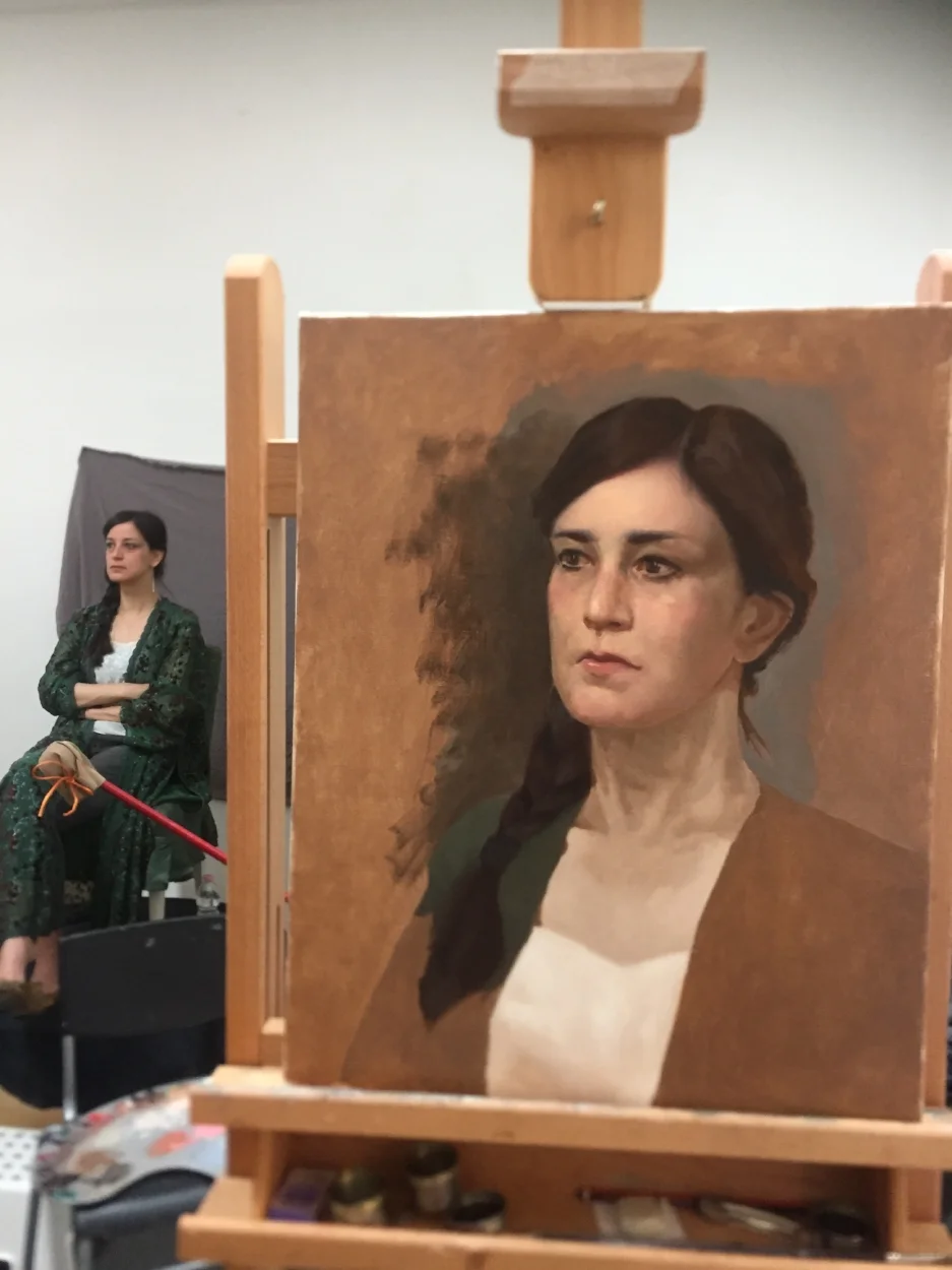 Day 4, more of the 1st Painting, with some 2nd Painting (a thinly applied layer) as well. 