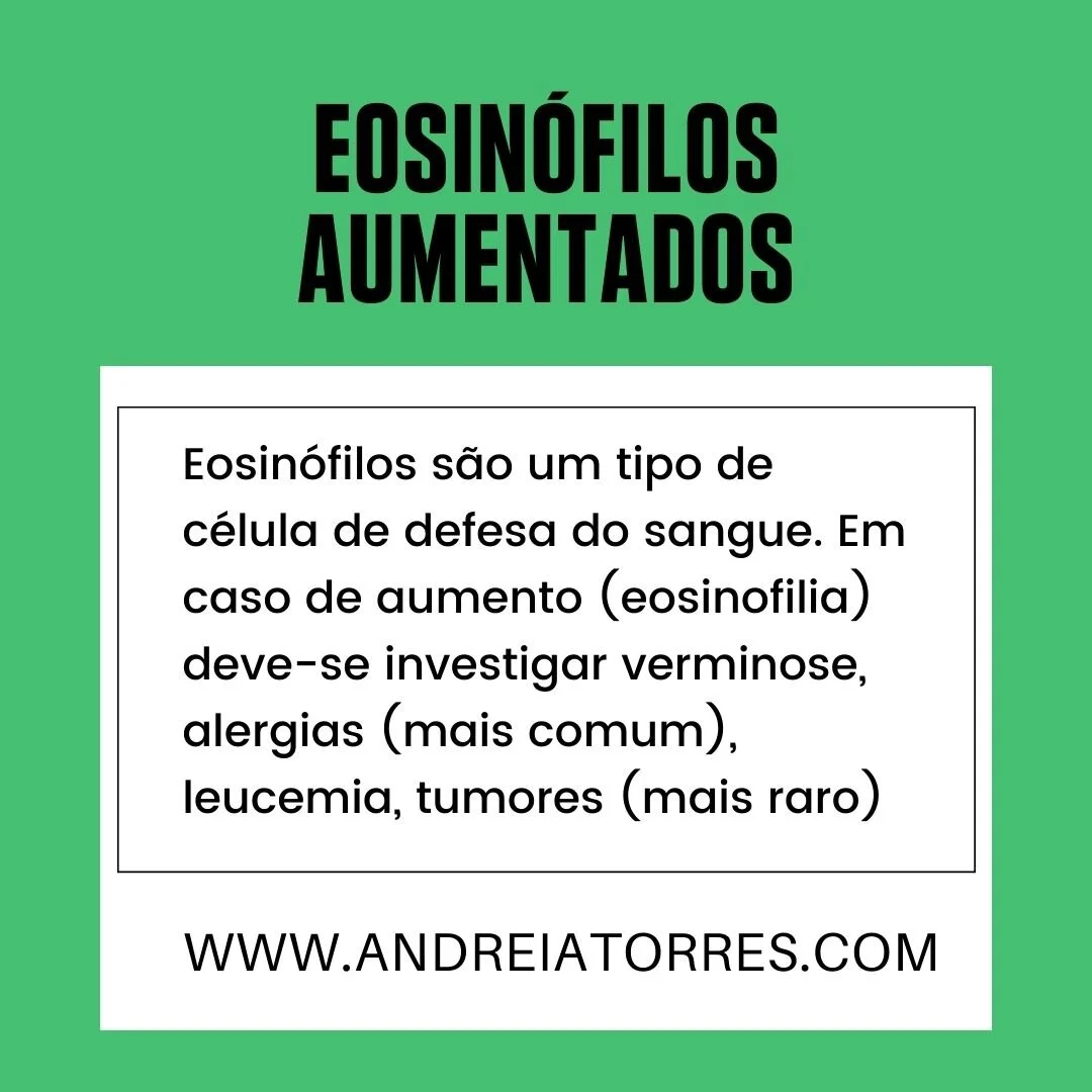 Eosinófilos aumentados e Eosinófilos baixos — ANDREIA TORRES