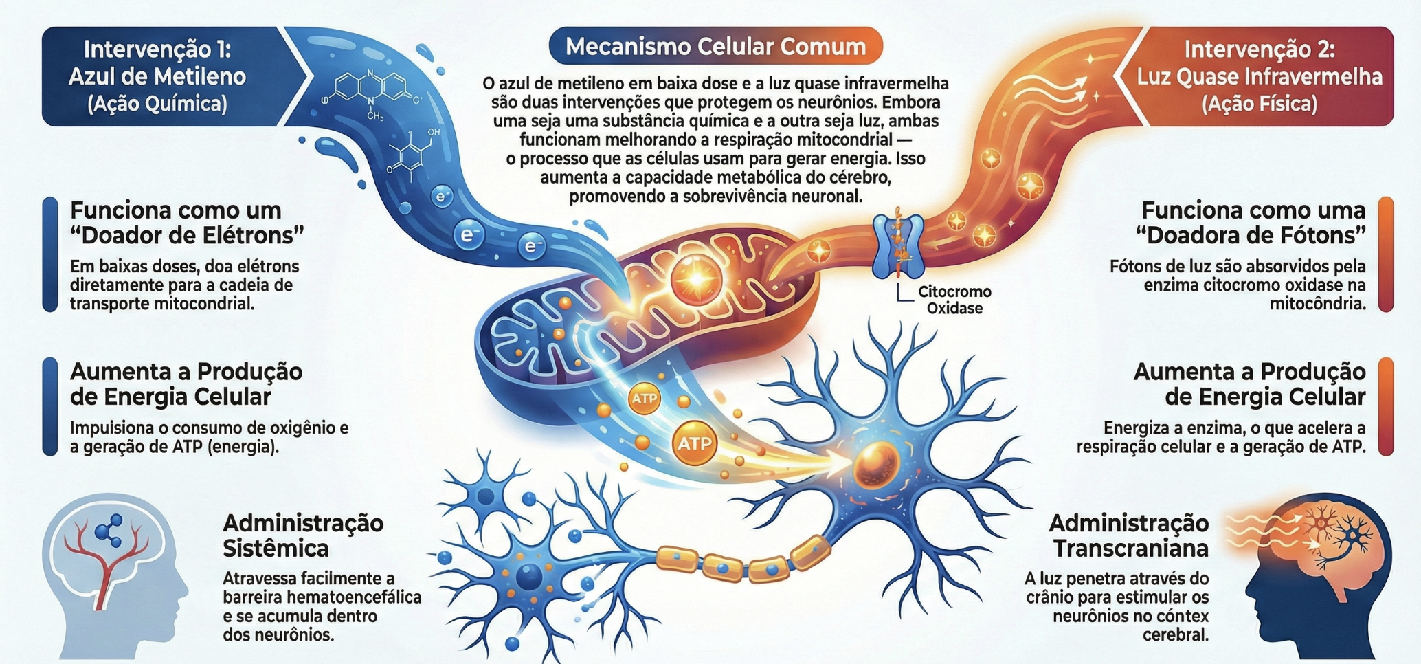 Azul de metileno e luz infravermelha na prevenção da neurodegeneração