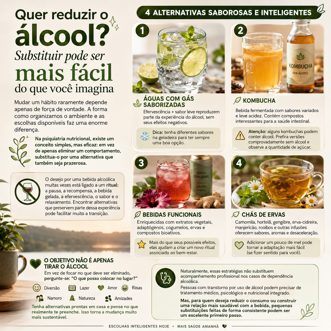 Trocas inteligentes: bebidas que podem ajudar a reduzir o consumo de álcool