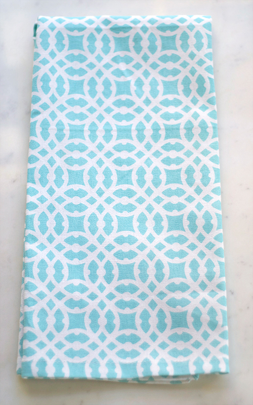 veranda classic geometric aqua kitchen dishtowel tea towel design by Kate Spain