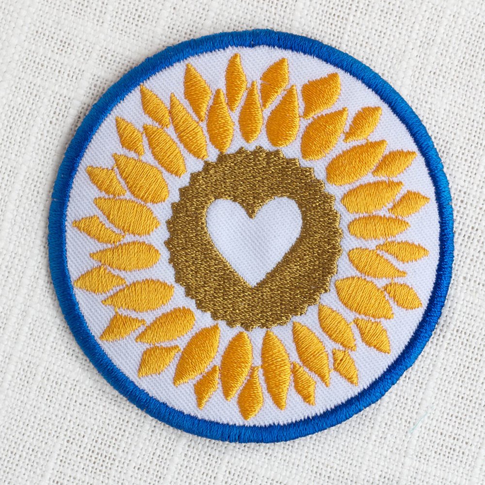 sunflowers everywhere embroidered patch