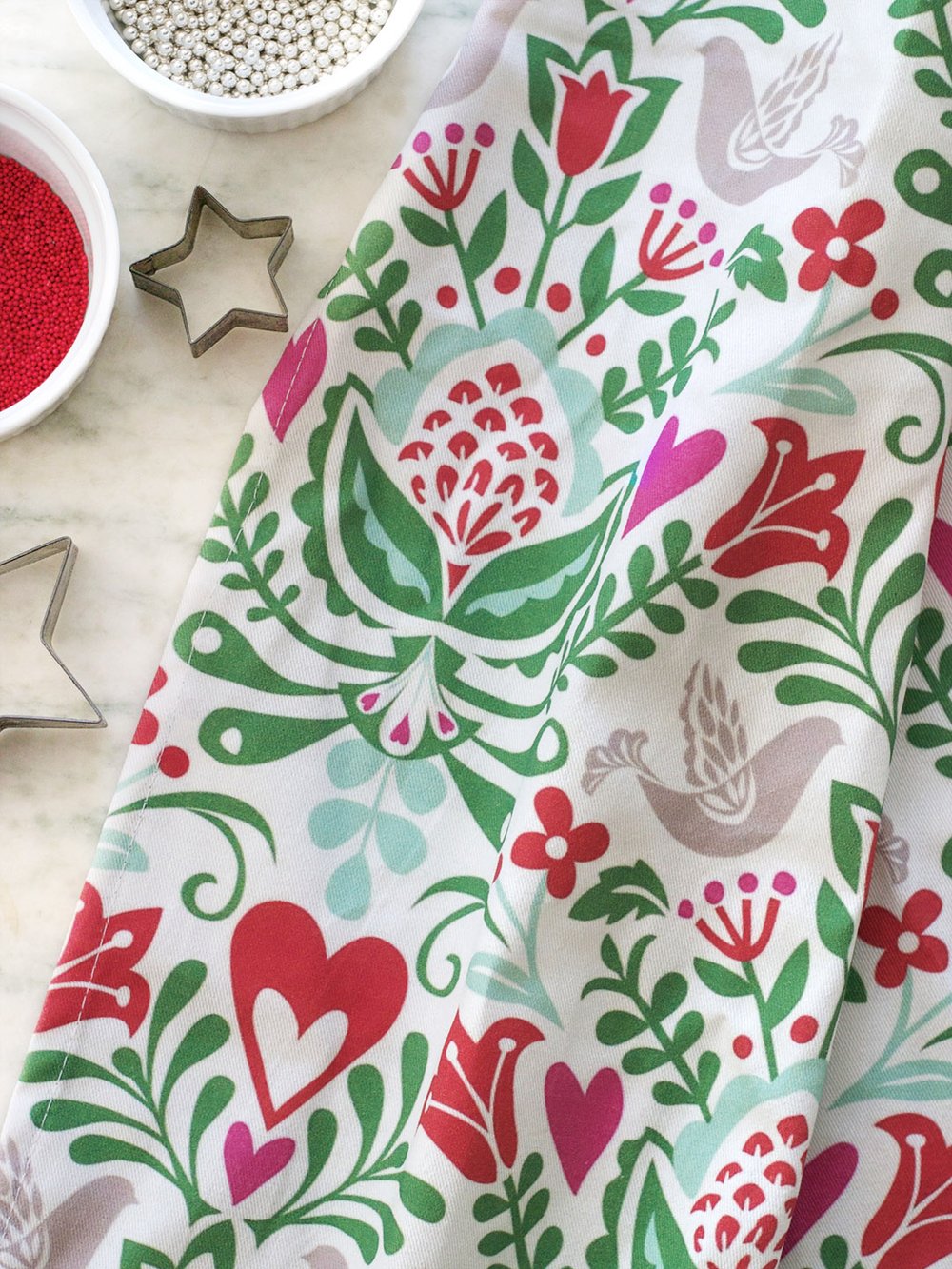 KD Spain — Rosemaling Christmas Holiday Winter Kitchen Tea Dish Towel