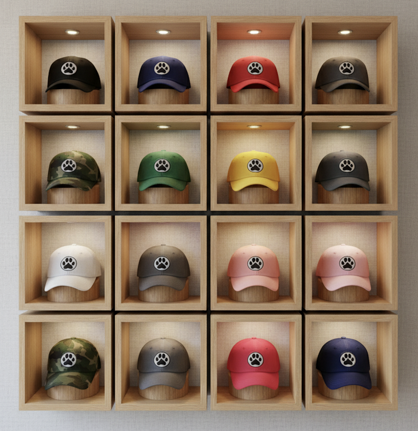 Law of the Paw baseball caps in showcase.png