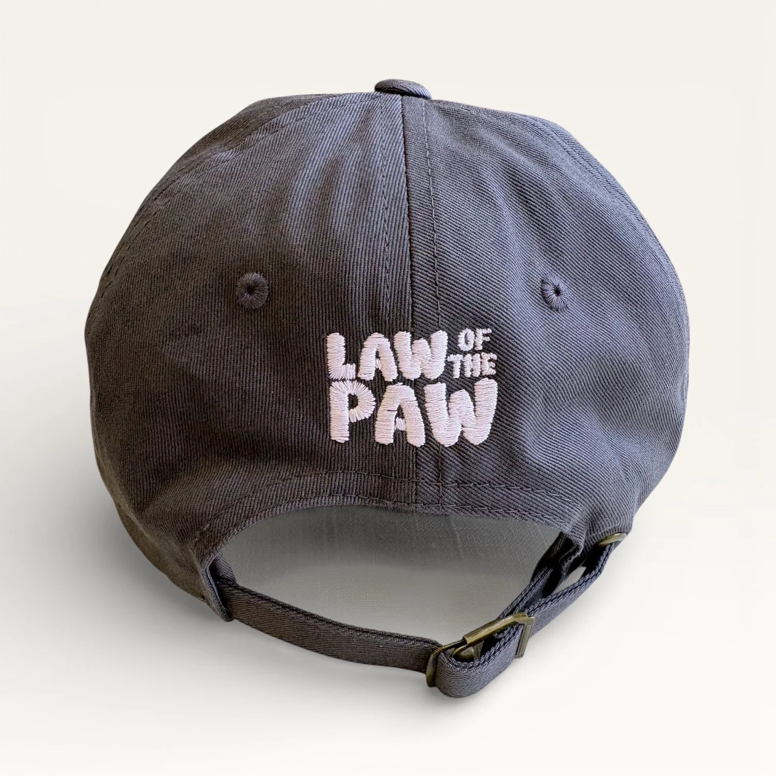 Law of the Paw Cat Baseball Cap Back (1).jpg