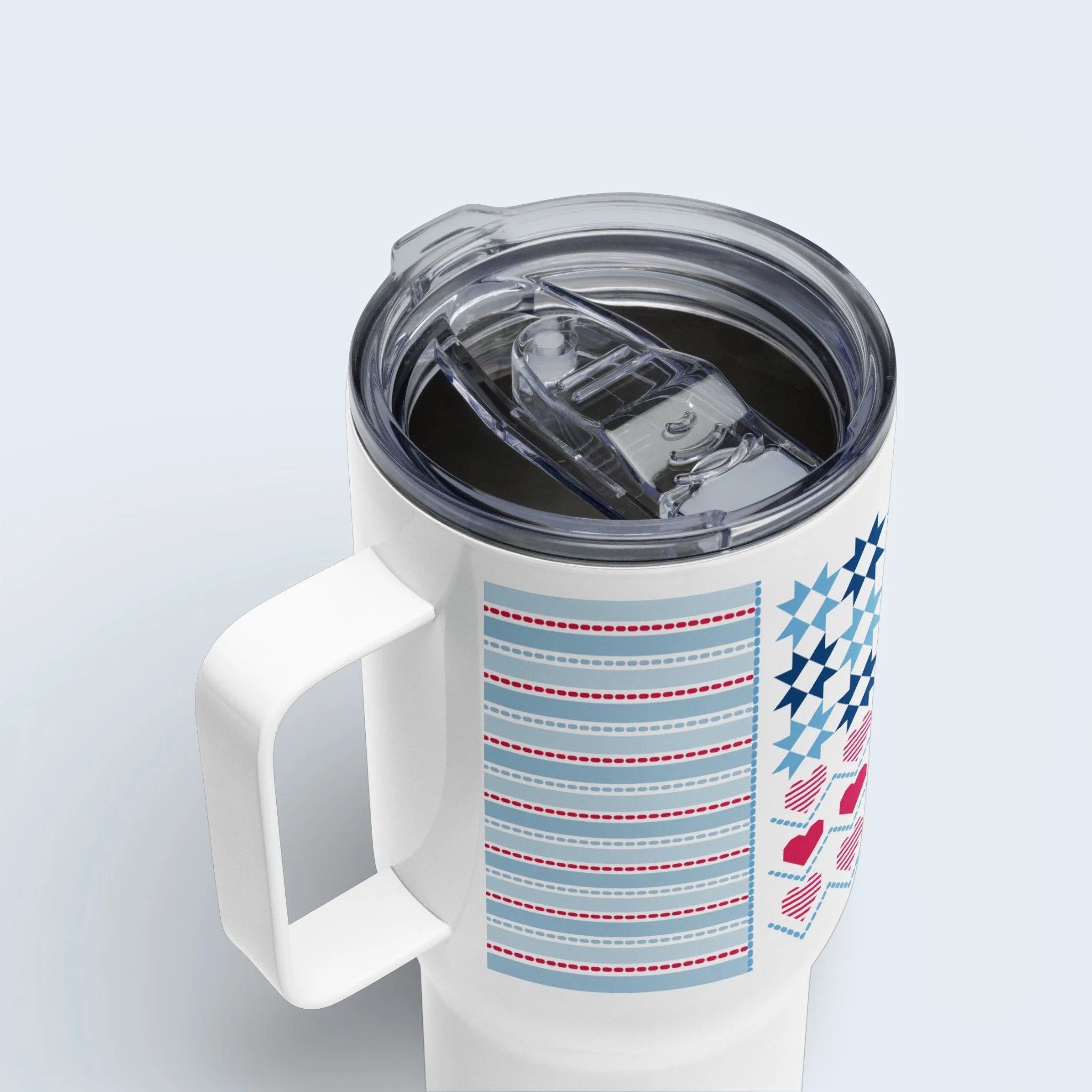 United We Quilt Travel Mug Lid Close Up.jpg