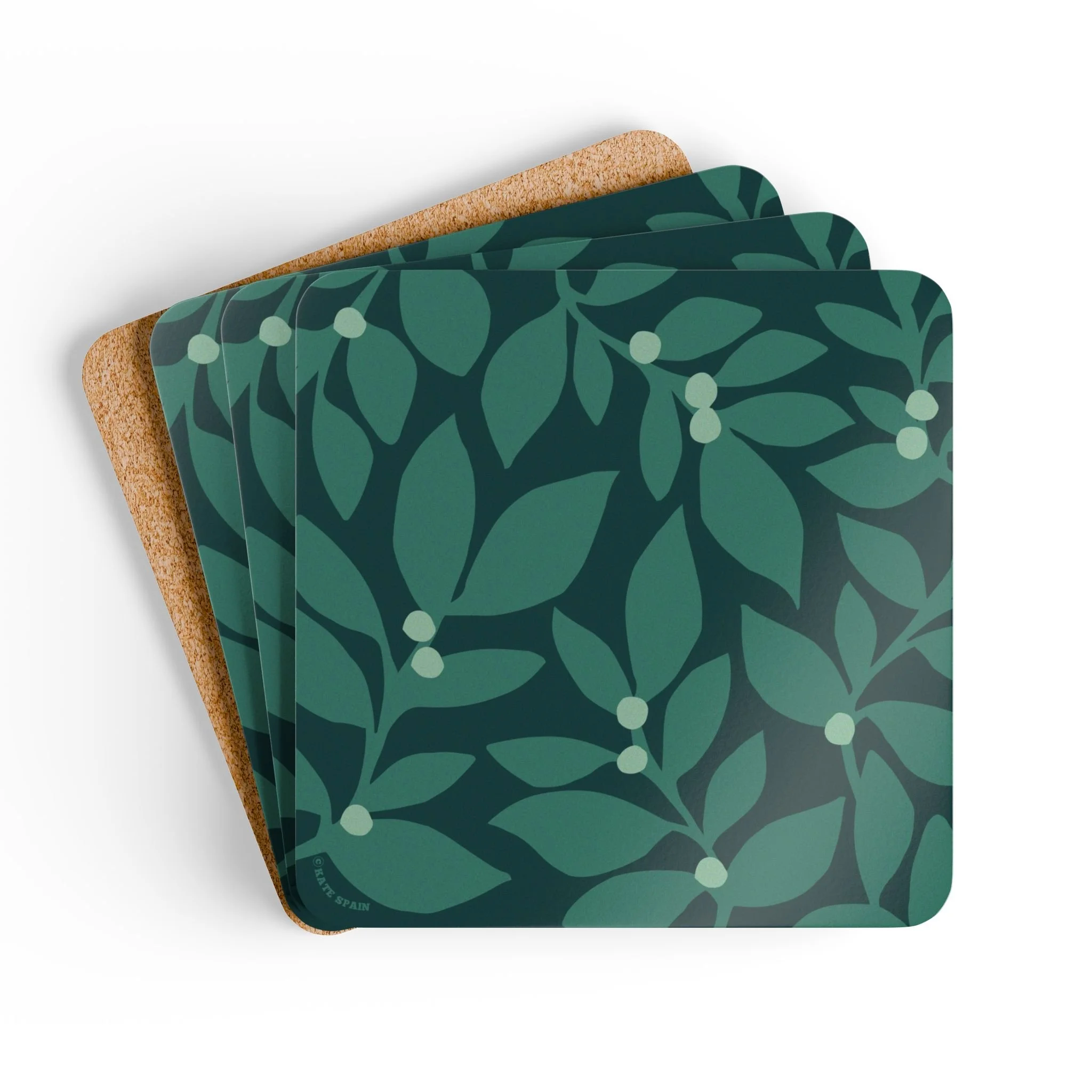 Laurel Cork Coaster Set