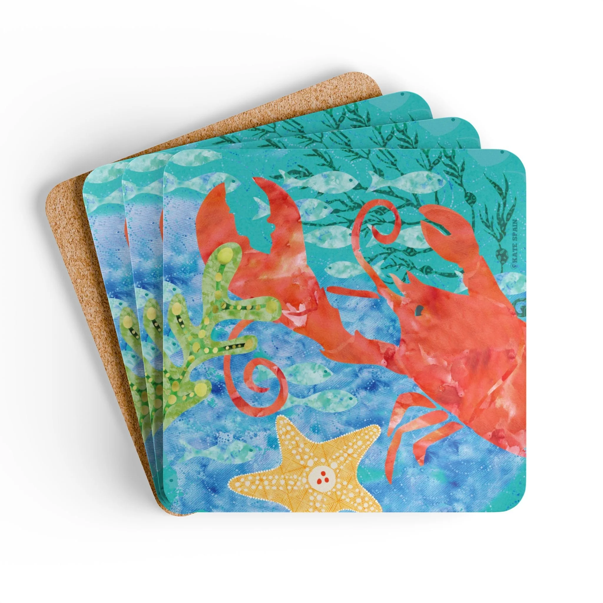Oceana Lobster Cork Coaster Set
