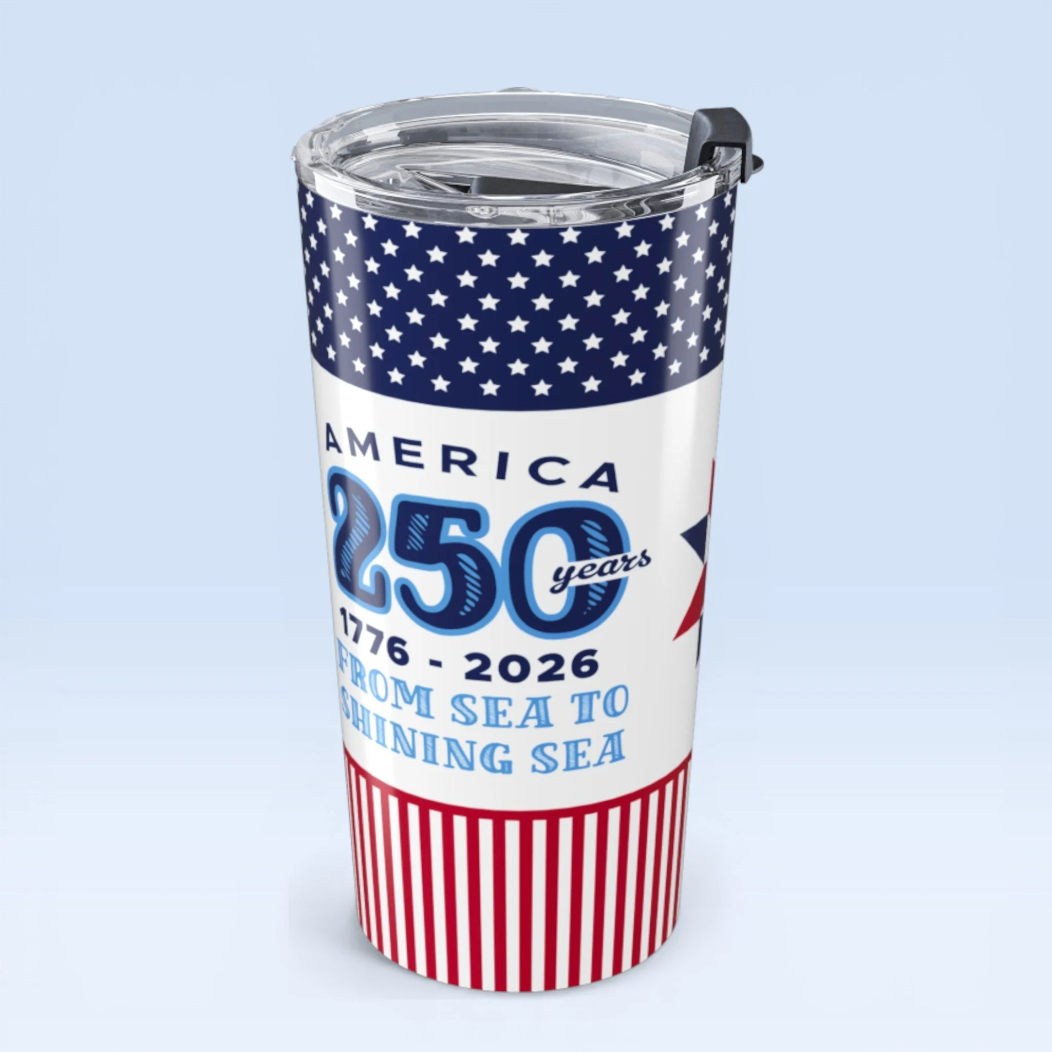 250th Sea to Shining Sea 20oz Navy Starburst Tumbler — Insulated Travel Mug