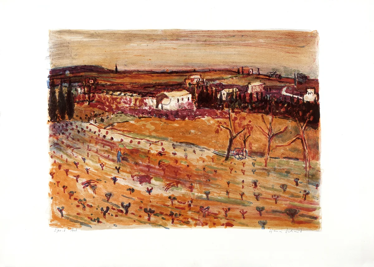 Rebfelder in der Provence Lithografie, 63.5x89.5cm