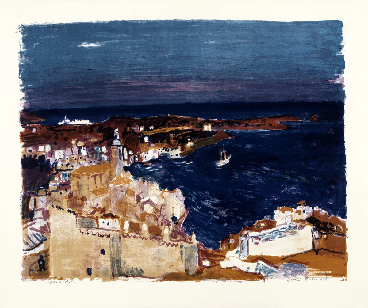 Dunkles Meer, Cadaqués Lithografie, 64x76cm