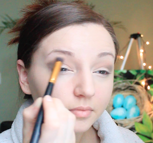 Step 3) Apply a darker, cooler tone to the outer crease-corners
