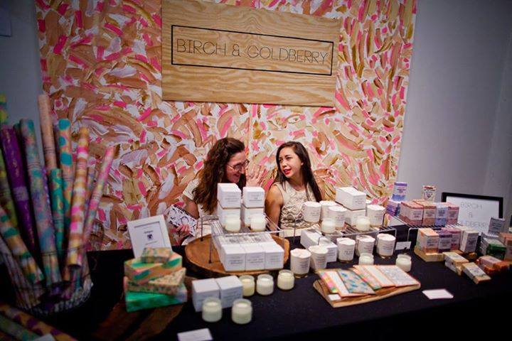 Two of the Birch & Goldberry ladies at Fresh Arts' Winter Holiday Art Market this past November. Image courtesy Morris Malakoff Photography .