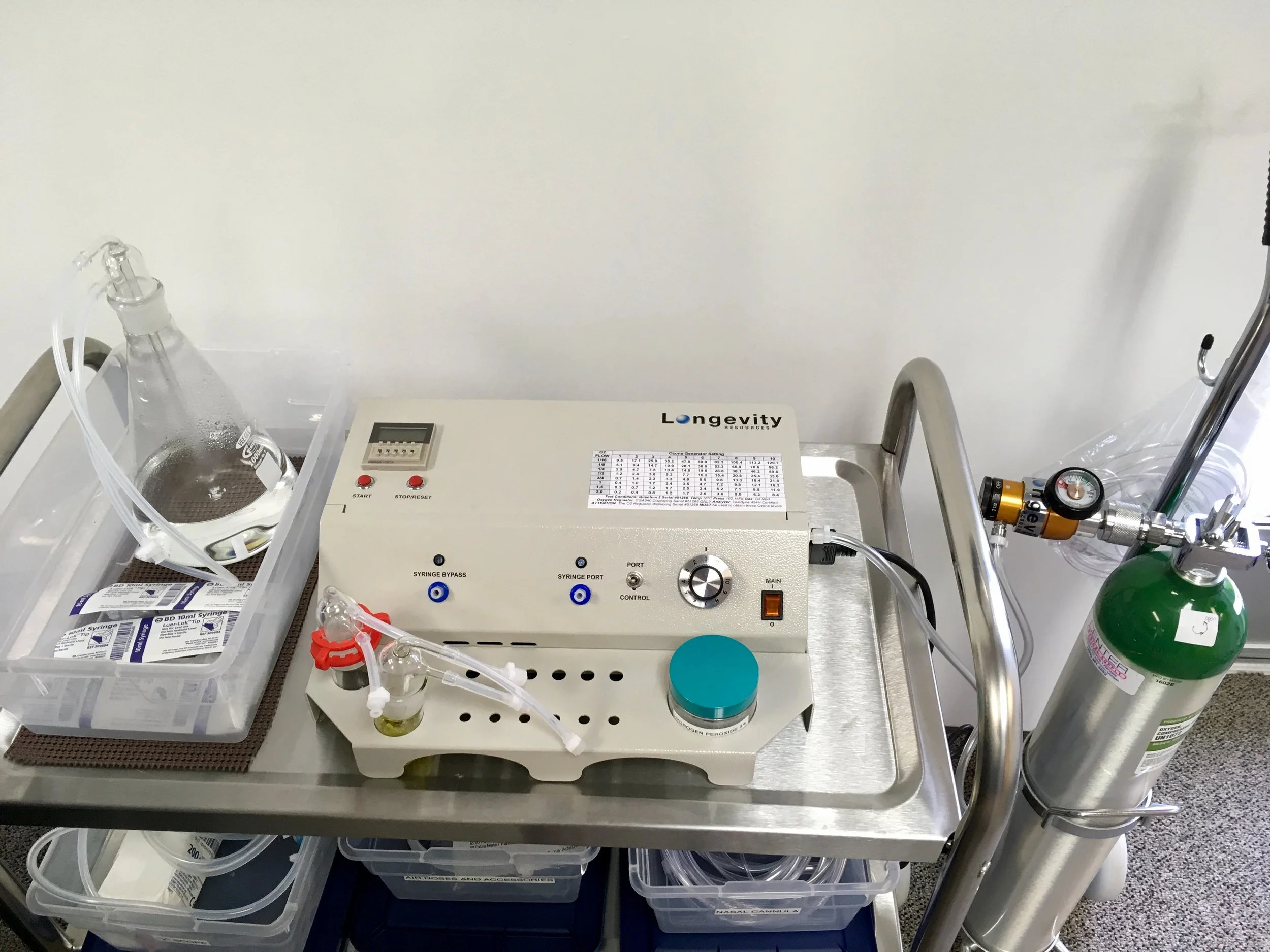 In medical use, ozone is made from pure oxygen with an ozone generator and the gas is administered in precise therapeutic doses.