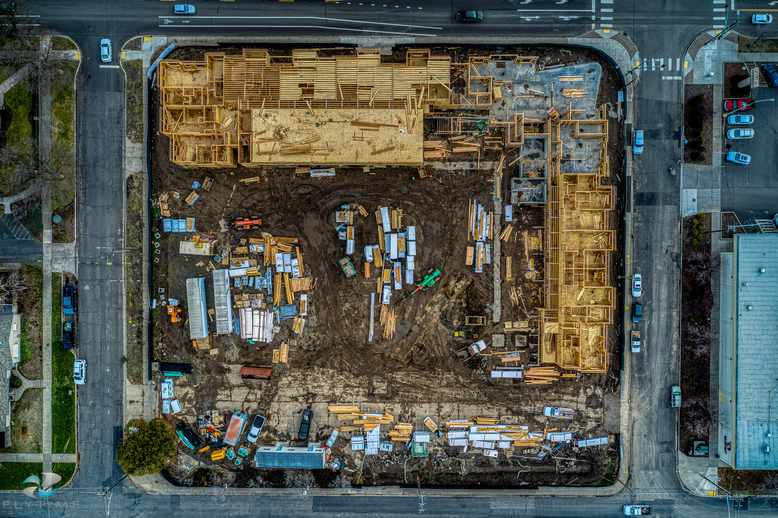 Top down construction site