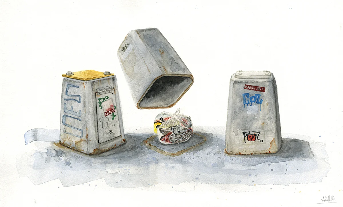 "A con's game" 2014 Watercolor on paper 18"x24" Available