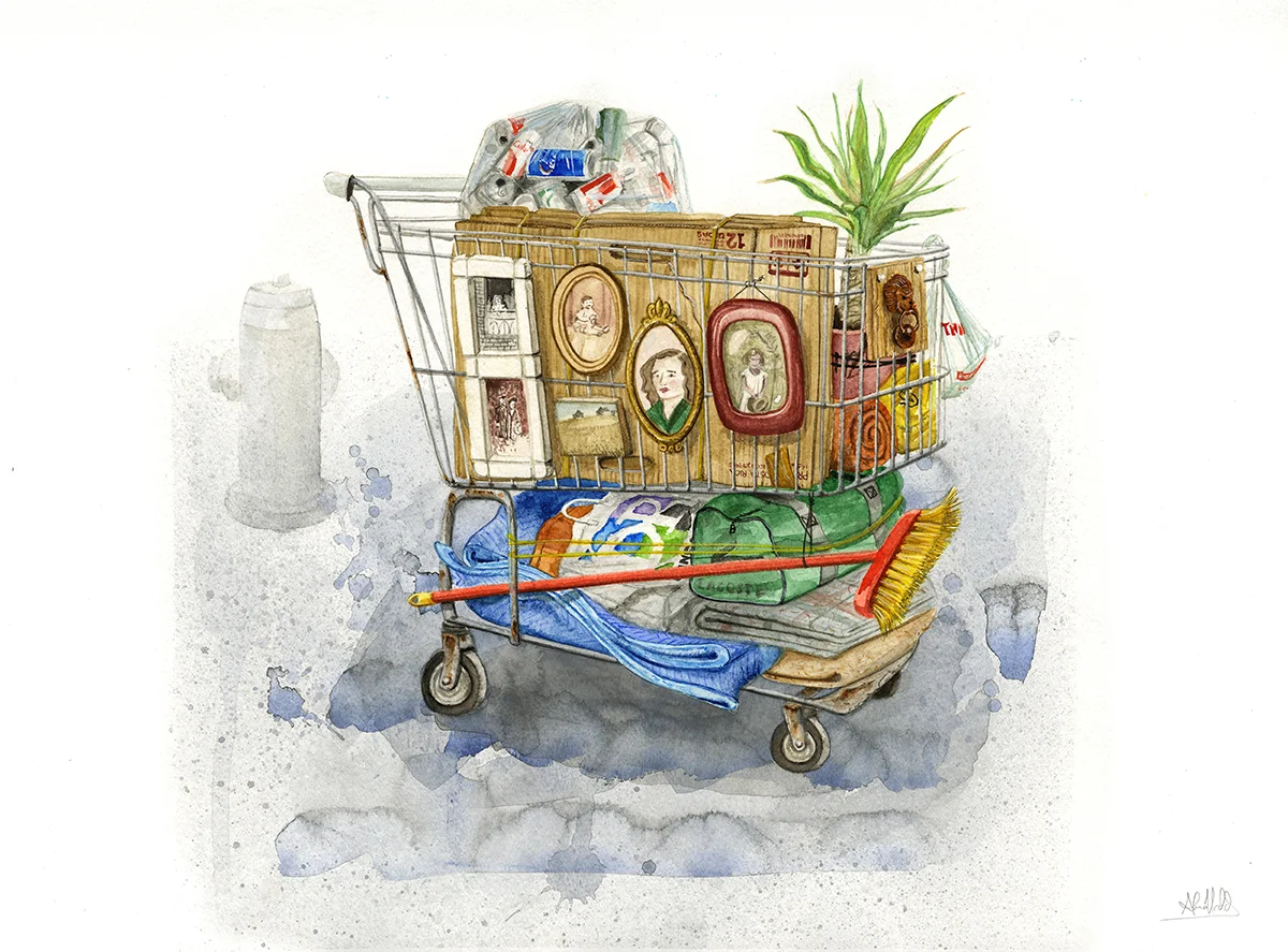 "El recuerdo de los nómades" 2014 Watercolor on paper 18"x24" Not for sale