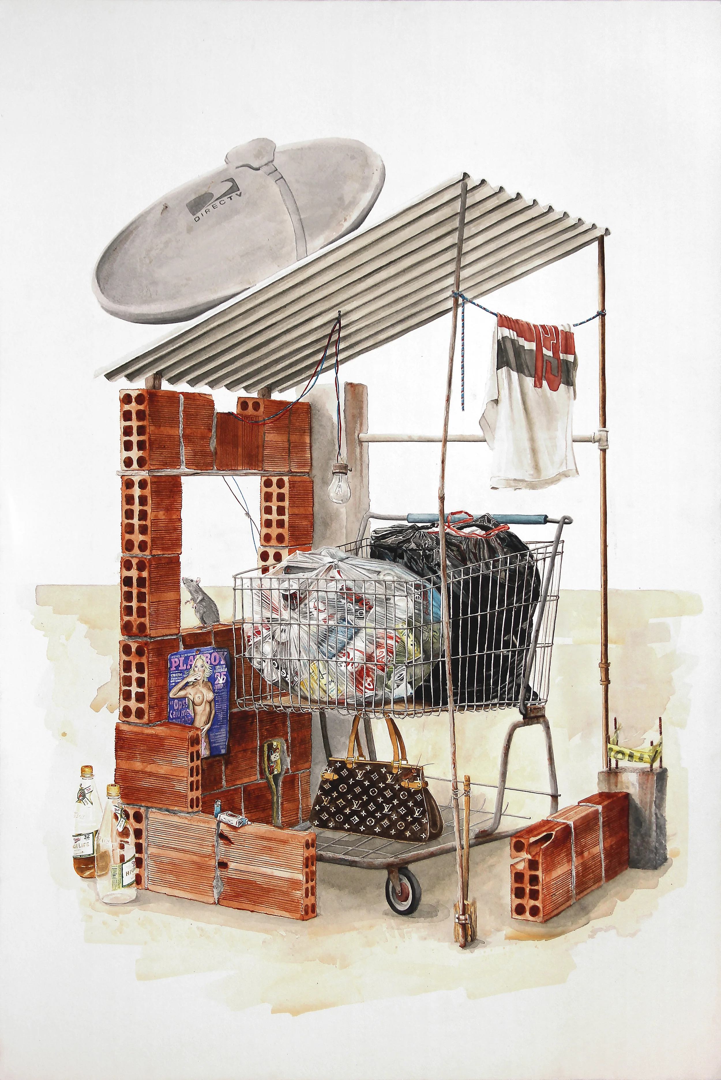 "The High Life" 2015 Watercolor on paper 48" x 32" Available