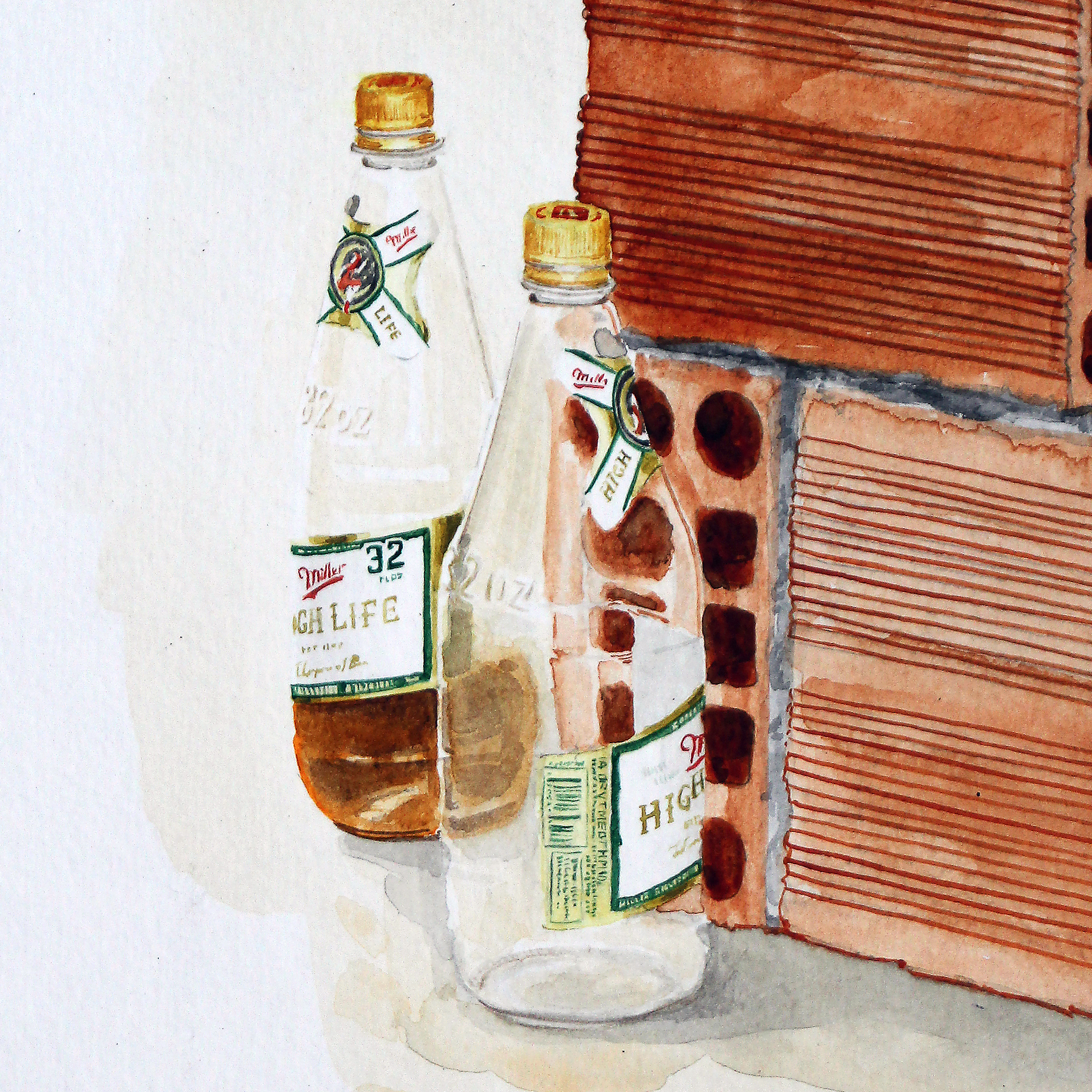 "The High Life" detail 2015 Watercolor on paper 48" x 32" Available