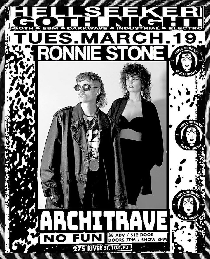 Rolling out some of these tour dates 💎🎲
Here&rsquo;s two coming up in March, more to come this week!
TIX and/or RSVP in bio (on our website)🔗
For questions dm/email us or AC @between_booking 

Troy, NY - MARCH 19 @nofunonline w/@architraveband &am